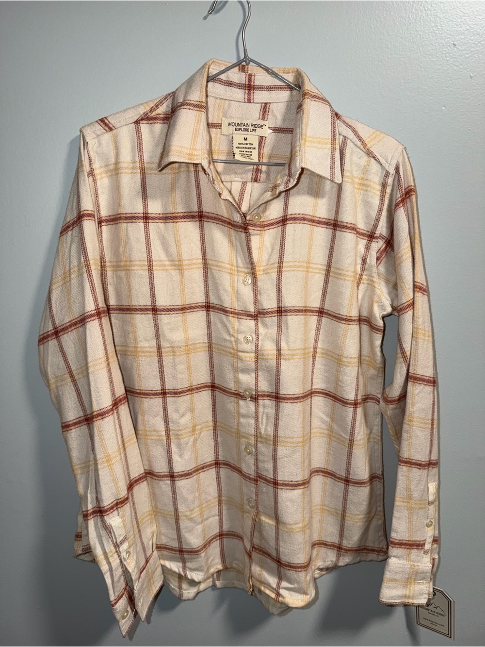 Mountain Ridge Cream Plaid Button-Down Shirt - Tan & Brown Windowpane